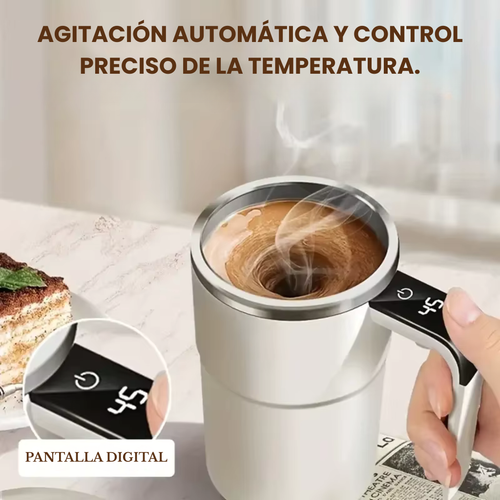 Taza eléctrica de café de 380 ml con automezcla